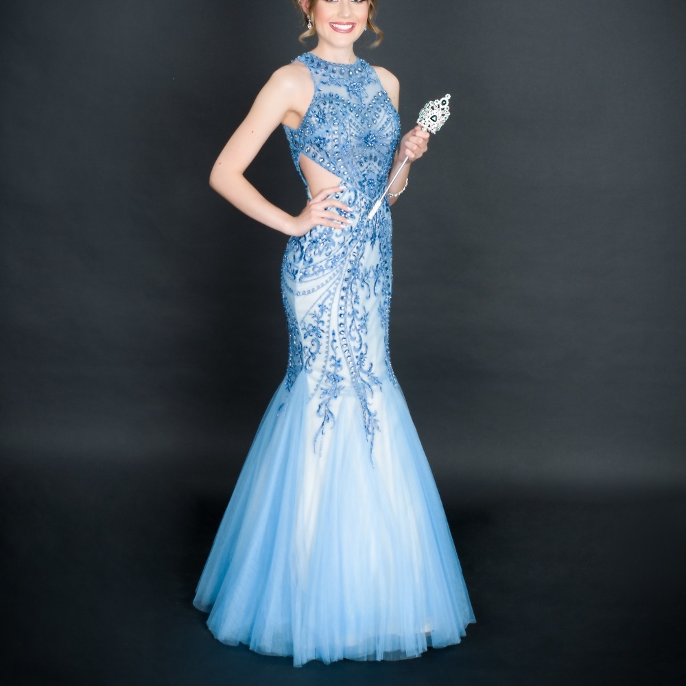 Light Blue Mermaid Prom Dress
